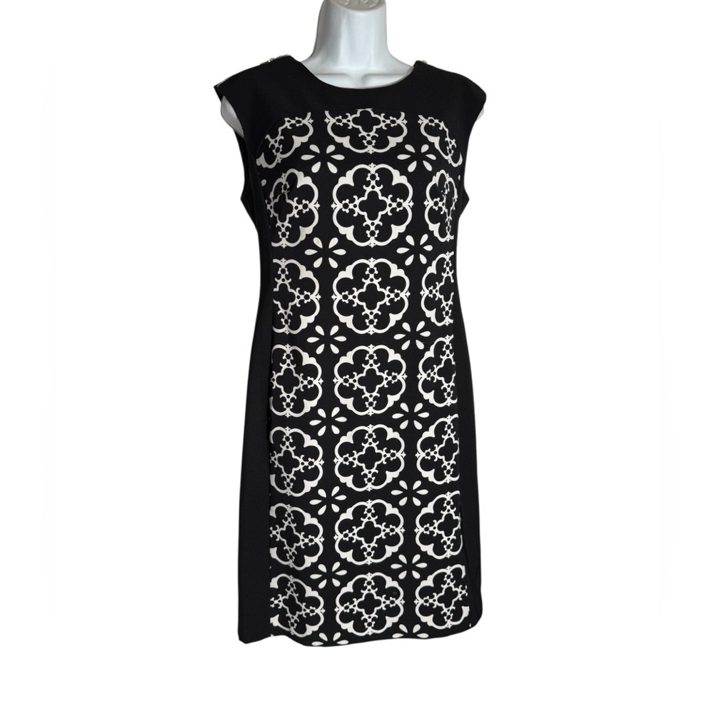 Maggy London Dress Size 6 Elegant Black and White Patterned Dress 🖤🤍🖤